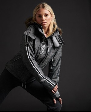 Superdry Limited Edition Hit Sport SD-Windcheater Női Kabát Fekete/Titán | OAJVK9063